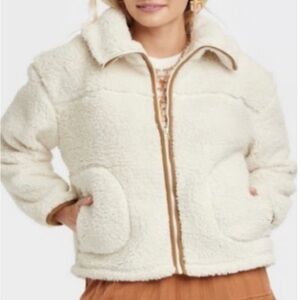 Women's Cream Sherpa TeddyJacket